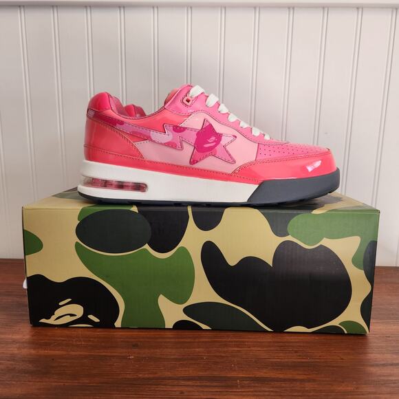 BRAND NEW - DISCONTINUED- A Bathing Ape Bape Road Sta patent leather pink (AA15) - Picture 1 of 12